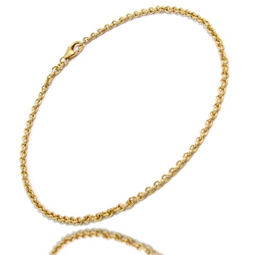 Anker rund - 18 kt guld - halskæde 1,2 mm bred (tråd 0,3 mm) og 38 cm lang