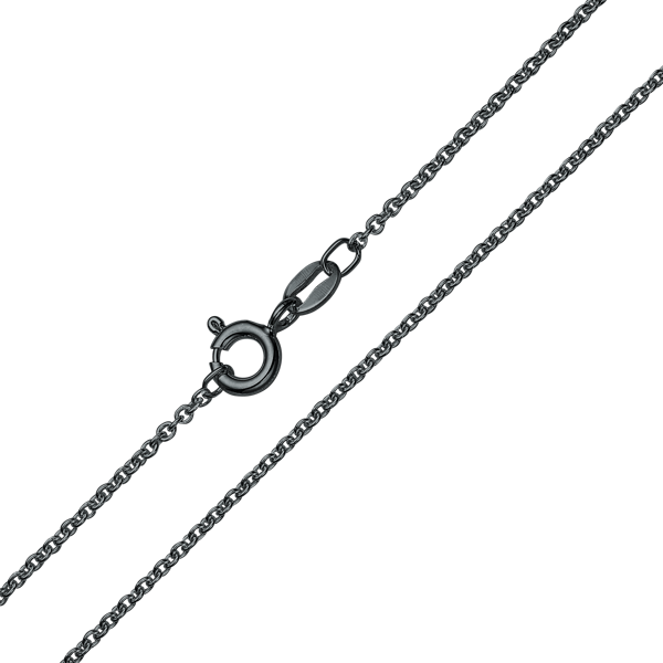 Sort rhodineret 0,40 mm halskæde, 42-45 cm fra Støvring design