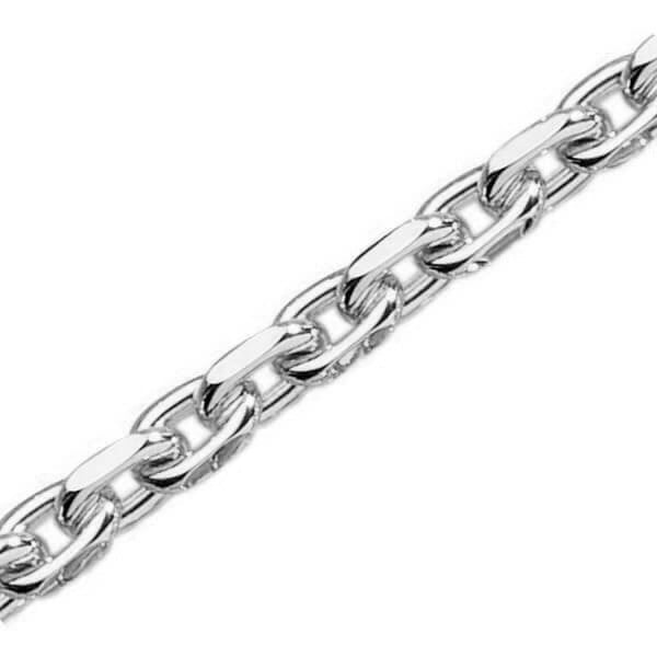Anker facet armbånd i massivt 925 sterling sølv, tråd 2,0 mm / bredde 5,3 mm og længde 18½ cm