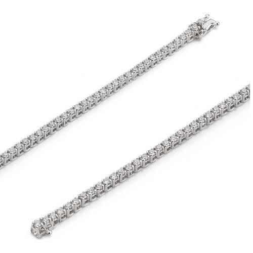 18 kt hvidgulds tennis armbånd med ca 53 stk 0,11 ct diamanter i kvalitet Top Wesselton SI, 18½ cm