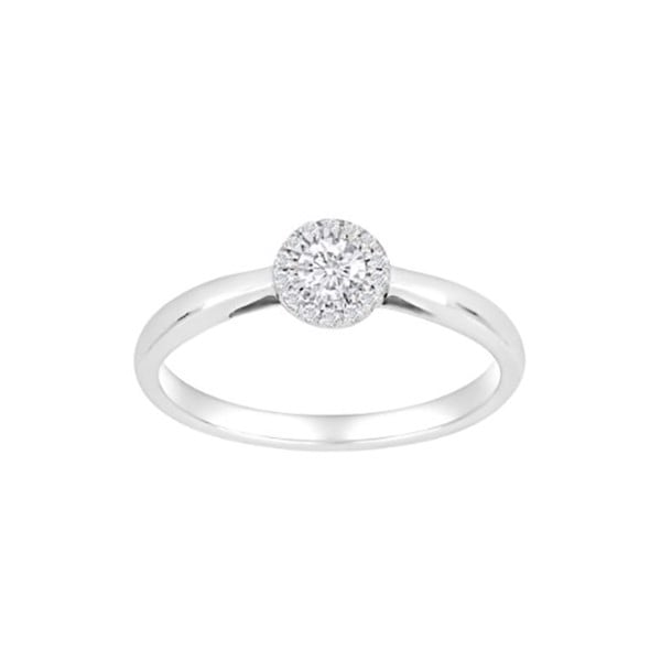 Siersbøl\'s Smuk ring i 14 kt hvidguld med elegant roset á glitrende 0,20 kt diamanter. (10100180600)