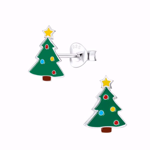 Jultræ sterling sølv øreringe fra Guld & Sølv Design