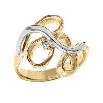 Unik ring i 14 karat guld med brilliant fra Blicher Fuglsang