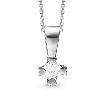 Mary 14 kt hvidguld vedhæng med i alt 1,00 ct labgrown diamant Wesselton VS