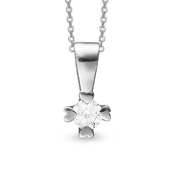 Mary 8 kt hvidguld vedhæng med i alt 0,20 ct labgrown diamant Wesselton VS