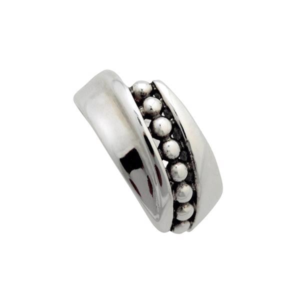 Randers Sølv\'s Håndlavet fingerring i massiv sølv og med små fine perler - 11 mm