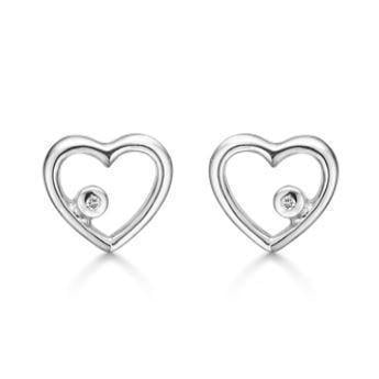Støvring Design Sterling sølv øreringe, Diamond Silver med ialt 0,005 ct. ægte diamant kvalitet w/pk1