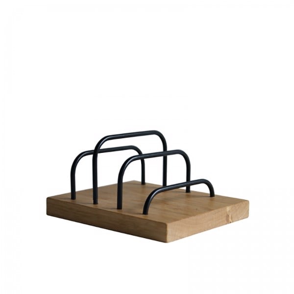 Brass-Dock Ipad/Iphone/brevholder i Egtræ og sort, fra dot aarhus design