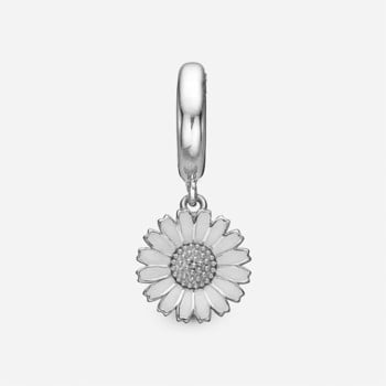 Christina Jewelry, sølv charm til sølvarmbånd eller 4 mm slim læderarmbånd - Charming Marguerite