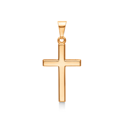 Enkelt 8 kt guld kors vedhæng fra Støvring Design