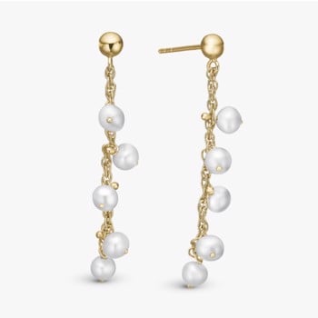 Dangling Pearls, forgyldt sølv Øreringe, fra Christina Jewelry