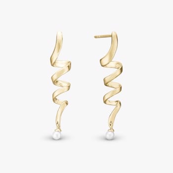 Pearl Twist, forgyldt sølv Øreringe fra Christina Jewelry
