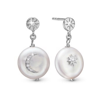 Sun & Moon, sølv Øreringe fra Christina Jewelry