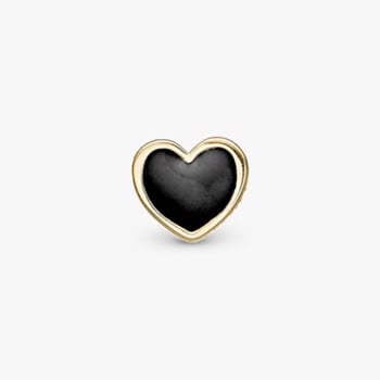 Black Heart, forgyldt sølv Ørestik fra Christina Jewelry