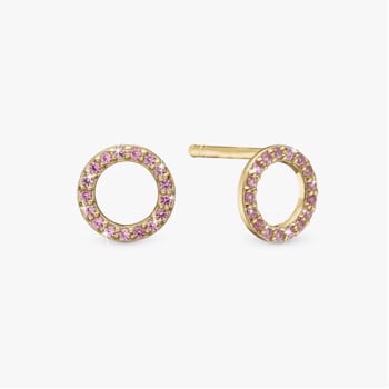 Pink Circles, forgyldt sølv Øreringe fra Christina Jewelry