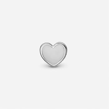 White Heart, sølv Ørestik fra Christina Jewelry