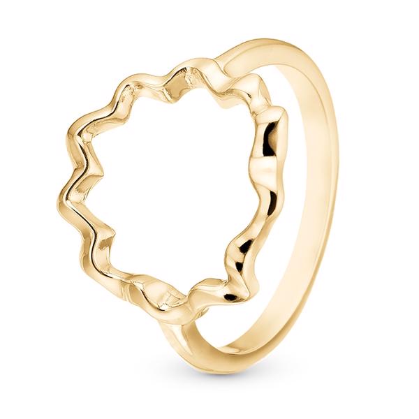 Christina Jewelry forgyldt sterling sølv Ocean Waves Ring med links forgyldt sterling sølv