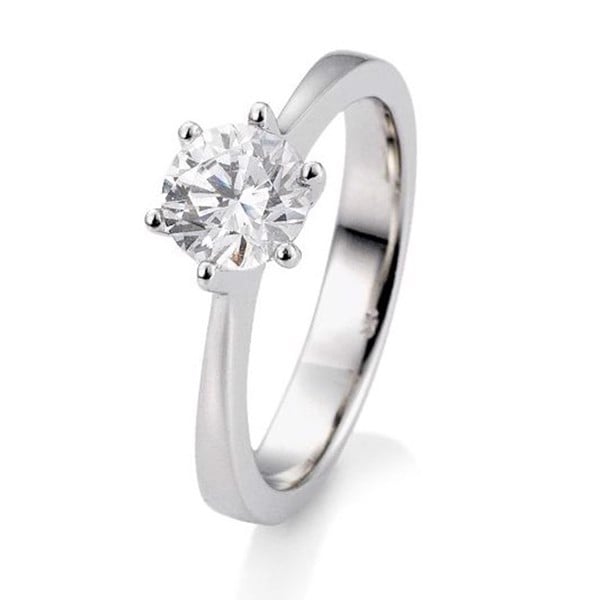Platin 600 Engagement Solitaire ring med 0,8 ct Diamanter Wesselton SI