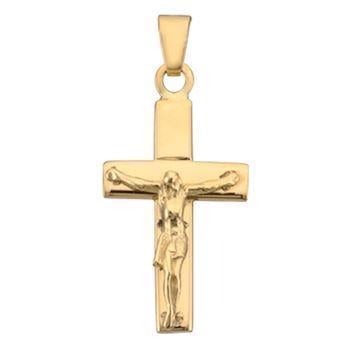 Guldsmykket.dk har dine  BNH 14 karat Bredt stolpe kors med Jesus