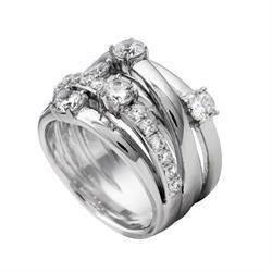 Diamonfire fingerring i sterling s�lv med zirkonia