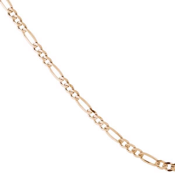 14 kt massive Figaro guld halskæde, 55 cm og 2,80 mm
