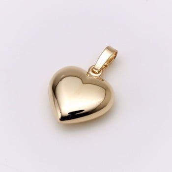 Guld & Sølv design 8 kt guld vedhæng, Hearts blank overflade,  måler 13 x 13 mm uden øsken