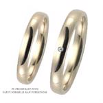 8 karat vielsesringe p� 3,5 mm og blank overflade og 0,01 ct