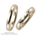 8 karat vielsesringe p� 3,5 mm med blank overflade og 0,07 ct
