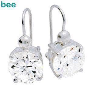 Store blinkende s�lv �rering med 2 stk 10 mm zirkonia