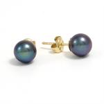 Pearl earrings with 14 carat gold heart