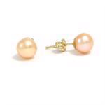 Pearl earrings with 14 carat gold heart