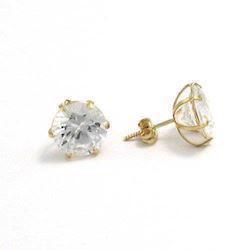 14 kt guld �restik med brillant sk�ret 9 mm zirkonia