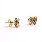 2 farvet 14 karat guld �restik med zirkonia