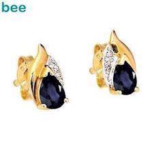 9 kt safir og diamant �restikker