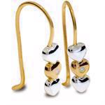 9 karat tofarvet hjerte �renh�nger med 2 x 0,01 ct diamant