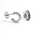 925 sterling s�lv �reringe, 11 mm m/ hvide zirkonia