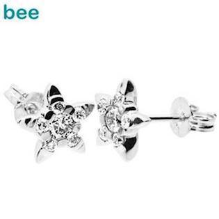 9 ct white gold diamon star studs