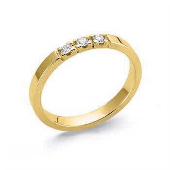 Nuran 8 kt rødguld diamant alliance ring, fra Classic serien med 3 stk 0,07 ct diamanter Wesselton / SI