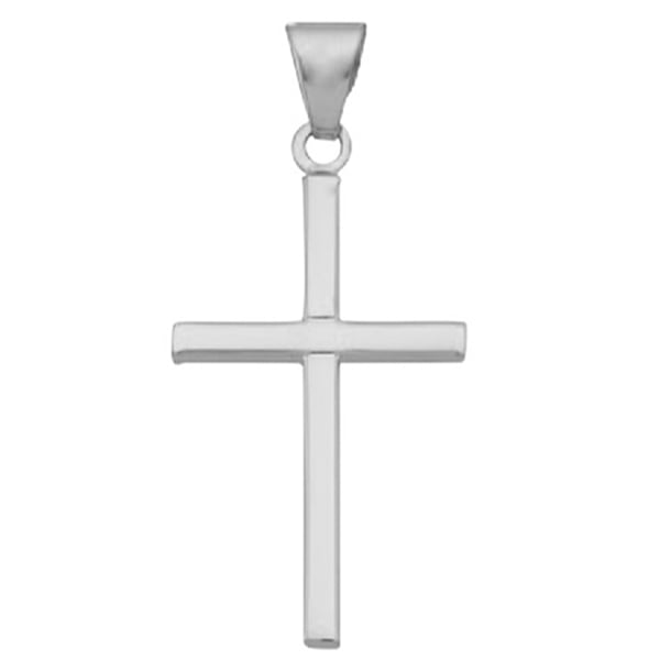Stolpe kors fra BNH i blank sterling sølv, Lille - 13 x 21 mm