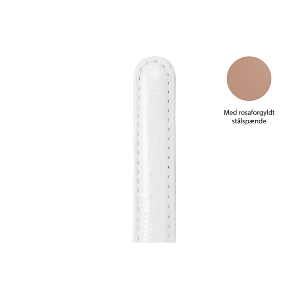 Christina Collect urrem, hvid - 16 mm med rosaforgyldt stålspænde
