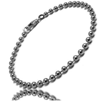 Kugle halskæde i sort rhodineret sølv på 1,5 mm og længde 60 cm
