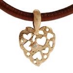 14 kt heart pendant from Blicherfuglsang w/ 0,03 ct diamond