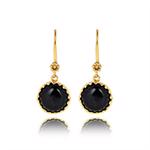 Forgyldte perle �reh�nger med sort Agate fra Carr� Jewellery