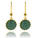 Forgyldte �reh�nger med gr�nne Aventurin fra Carr� Gilded Marvels collection