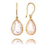 Forgyldte �reh�nger med rosa Kvarts fra Carr� Jewellery