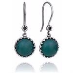 Oxideret s�lv �reh�nger gr�n Agat fra Carr� Gilded Marvels collection