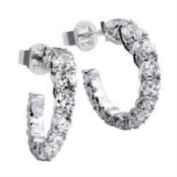 Diamonfire �reringe i sterling s�lv med zirkonia