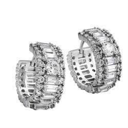 Diamonfire �reringe i sterling s�lv med zirkonia