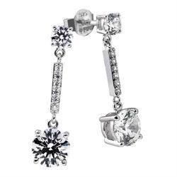 Diamonfire �reringe i sterling s�lv med zirkonia