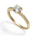 14 karat guldring med zirkonia